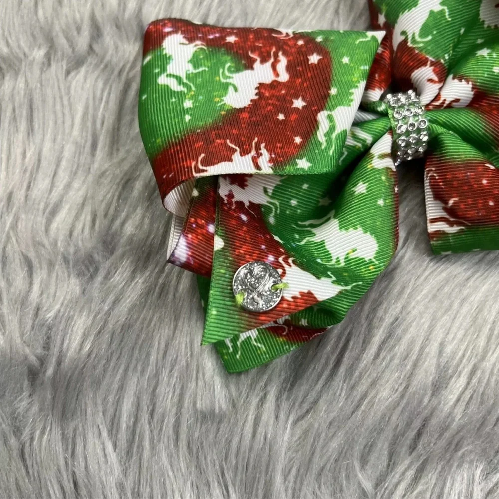 Jojo Siwa Christmas Holiday Red Green Unicorn Jewel Bow